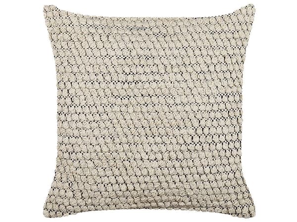 Sæt med 2 HOWEA bomuldsdekorationspuder 45 x 45 cm Beige Geometrisk mønster Lumarko!