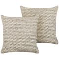 Miniatyrbillede 1 af 7: Sæt med 2 HOWEA bomuldsdekorationspuder 45 x 45 cm Beige Geometrisk mønster Lumarko!