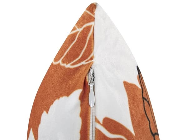Julestjerne fløjls pyntepude 45 x 45 cm orange plantemønster Lumarko!