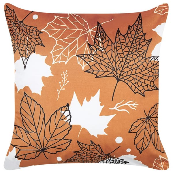 Julestjerne fløjls pyntepude 45 x 45 cm orange plantemønster Lumarko!