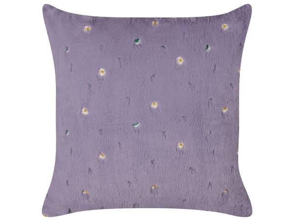 Set med 2 LAVATERA prydnadskuddar 45 x 45 cm lila blommönster Lumarko!