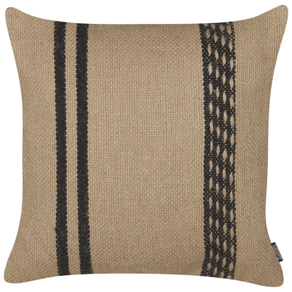 DESALIX Jute Pyntepude 45 x 45 cm Beige Stribet Lumarko!