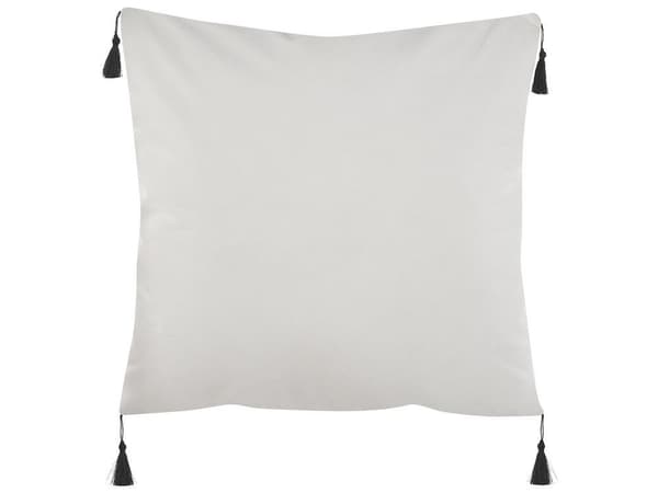 Set med 2 prydnadskuddar SCHEFFLERA Sammet 45 x 45 cm Vit Geometriskt mönster Lumarko!
