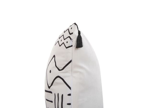 Set med 2 prydnadskuddar SCHEFFLERA Sammet 45 x 45 cm Vit Geometriskt mönster Lumarko!