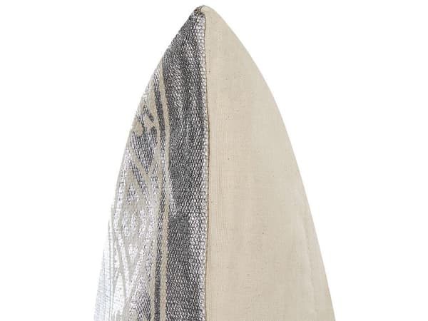 OUJDA Prydnadskudde Bomull 50 x 50 cm Silver Geometriskt Mönster Lumarko!