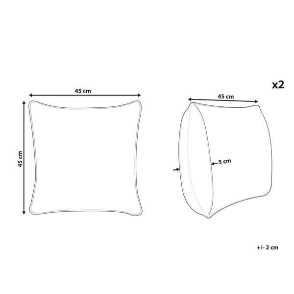 Sæt med 2 IANTHE pyntepuder Bomuld 45 x 45 cm Off-white Ensfarvet Lumarko!
