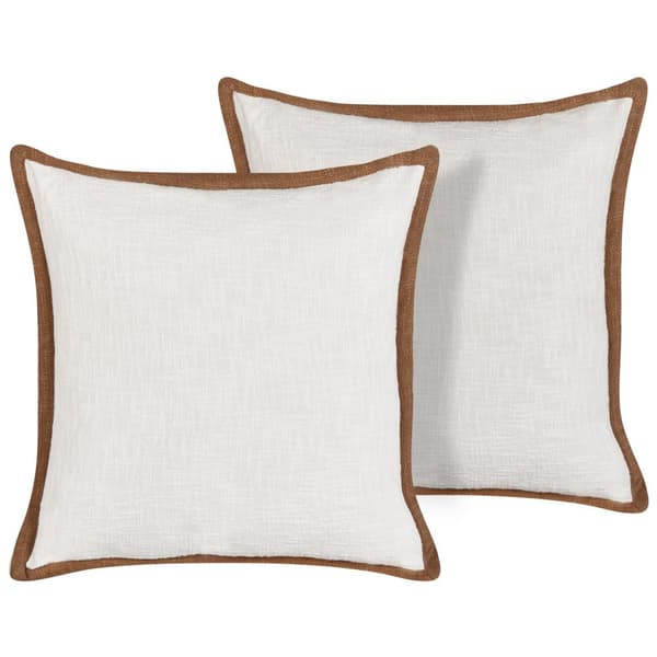 Sæt med 2 IANTHE pyntepuder Bomuld 45 x 45 cm Off-white Ensfarvet Lumarko!