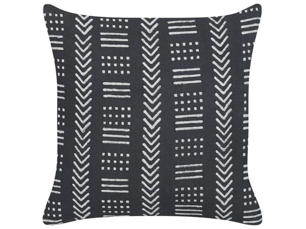 Set med 2 prydnadskuddar BENZOIN Bomull 45 x 45 cm Svart Geometriskt mönster Lumarko!