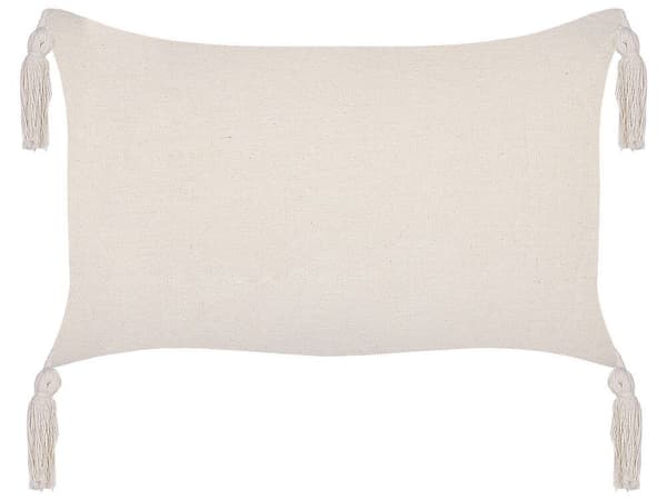 Sæt med 2 HAKONE pyntepuder 45 x 25 cm Beige-grå Geometrisk mønster Lumarko!