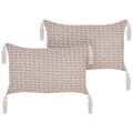 Miniatyrbillede 1 af 8: Sæt med 2 HAKONE pyntepuder 45 x 25 cm Beige-grå Geometrisk mønster Lumarko!