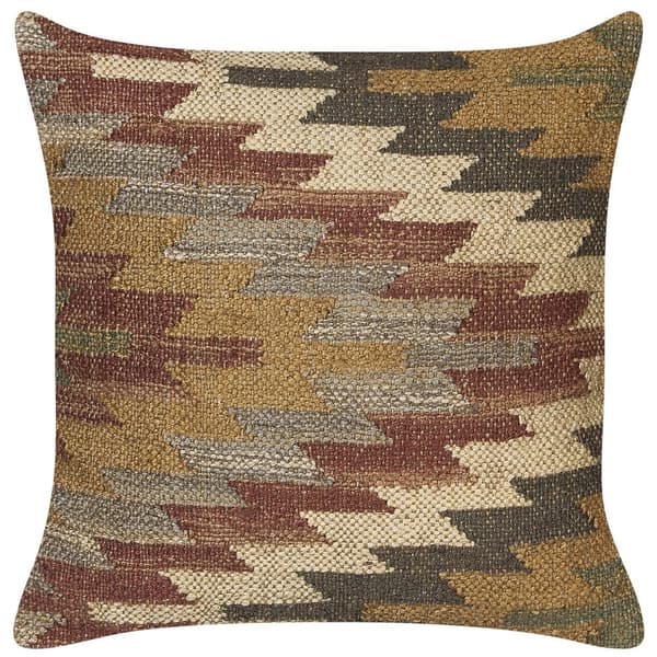 DEEPOR Dekorativ kudde i jute 45 x 45 cm Färgglatt orientaliskt mönster Lumarko!