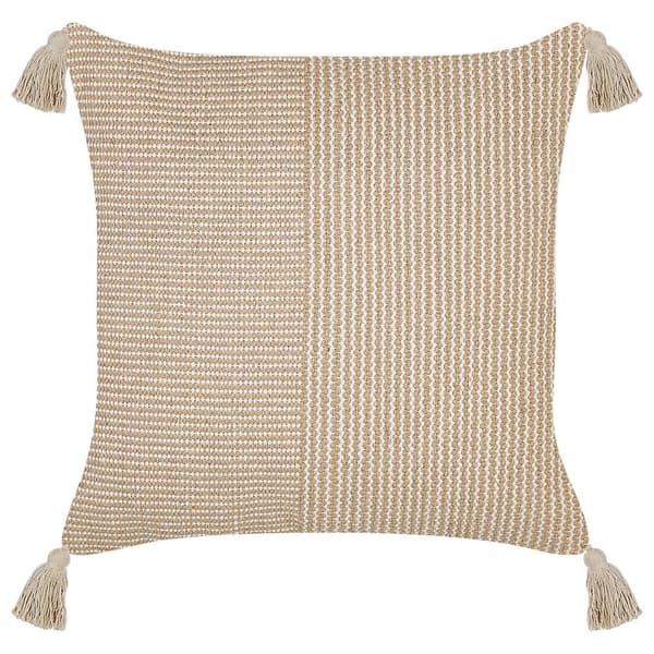 Pyntepude ARALIA Bomuld 45 x 45 cm Beige Geometrisk mønster Lumarko!