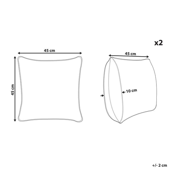 Set med 2 CEIBA prydnadskuddar bomull 45 x 45 cm röda geometriska mönster Lumarko!