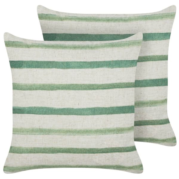 Sæt med 2 pyntepuder KAFRA 45 x 45 cm Grøn Stribet Lumarko!