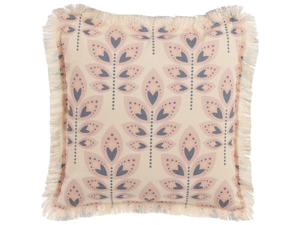 Set med 2 RUDBECKIA prydnadskuddar 60 x 60 cm ljusbeige växtmönster Lumarko!