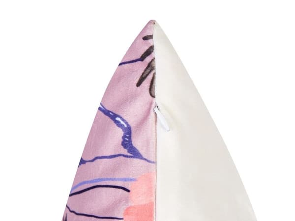 Set med 2 ANEMONES sammetsprydnader 45 x 45 cm Pastellrosa Blommönster Lumarko!
