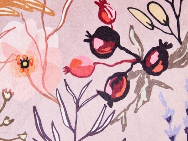 Set med 2 ANEMONES sammetsprydnader 45 x 45 cm Pastellrosa Blommönster Lumarko!