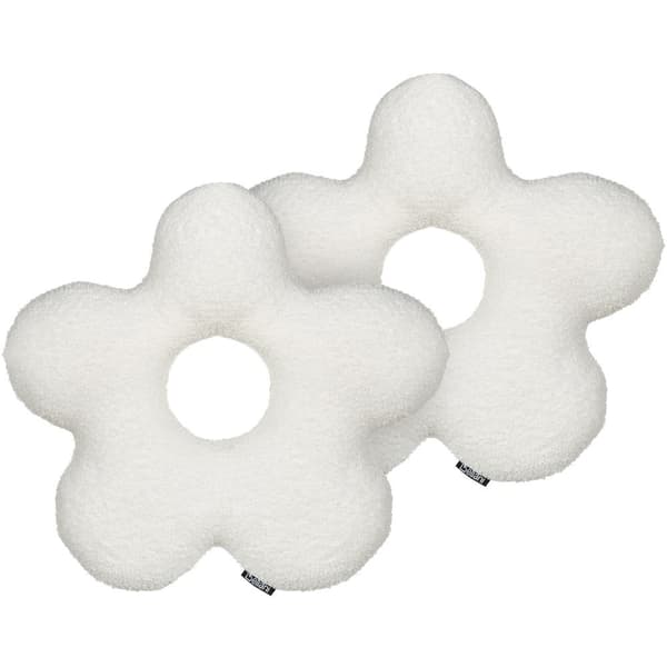 Sæt med 2 CAMPONULA Boucle pyntepuder 40 x 40 cm Off-white Ensfarvet Lumarko!