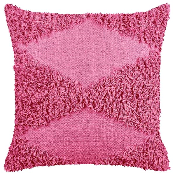 Prydnadskudde RHOEO Bomull 45 x 45 cm Rosa Geometriskt mönster Lumarko!