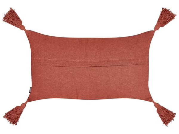 Set med 2 prydnadskuddar VALVARIA bomull 30 x 50 cm röd sicksackmönster Lumarko!