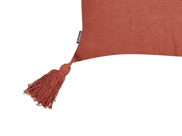Set med 2 prydnadskuddar VALVARIA bomull 30 x 50 cm röd sicksackmönster Lumarko!