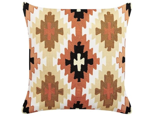 Set med 2 prydnadskuddar SERAMPORE bomull 50 x 50 cm Färgglatt geometriskt mönster Lumarko!