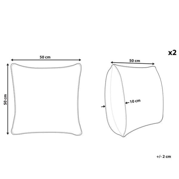 Set med 2 prydnadskuddar SERAMPORE bomull 50 x 50 cm Färgglatt geometriskt mönster Lumarko!