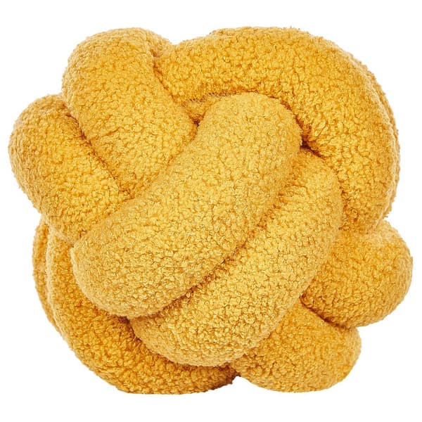 MALNI Bouclé prydnadskudde 19 x 19 cm Senap Enfärgad Lumarko!