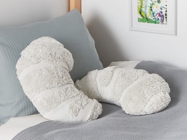 Sæt med 2 pyntepuder SNOWDROP Bomuld 40 x 25 cm Hvid Til børn Lumarko!