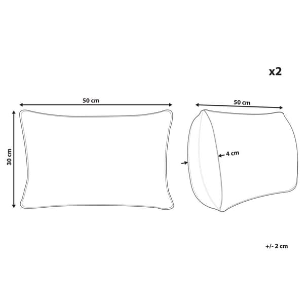 Set med 2 HELIANTHUS prydnadskuddar bomull 30 x 50 cm vitrandig Lumarko!