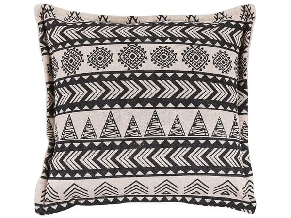 Set med 2 HENTEPE prydnadskuddar i bomull 45 x 45 cm Svarta Geometriska mönster Lumarko!