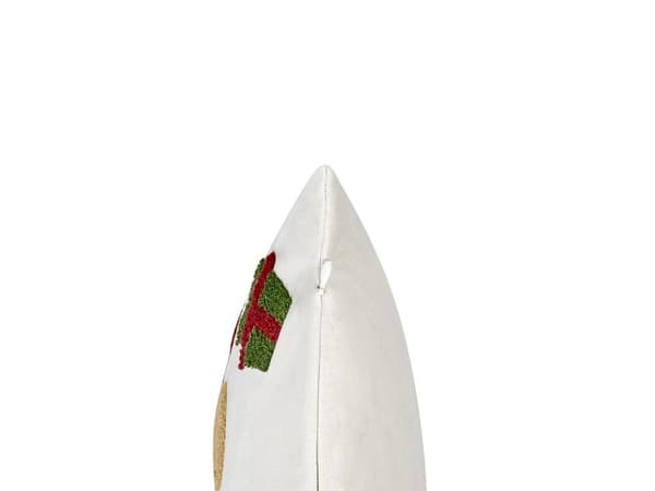 Set med 2 prydnadskuddar PALMIER Sammet 45 x 45 cm Offwhite Julmönster Lumarko!