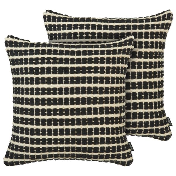Set med 2 prydnadskuddar YONCALI bomull 45 x 45 cm svartrutiga Lumarko!