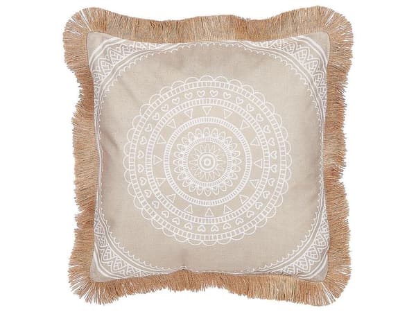 Sæt med 2 AGRIMONY pyntepuder 45 x 45 cm Beige orientalsk mønster Lumarko!