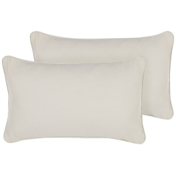 Set med 2 prydnadskuddar HELIOTROPE 30 x 50 cm vita enfärgade Lumarko!
