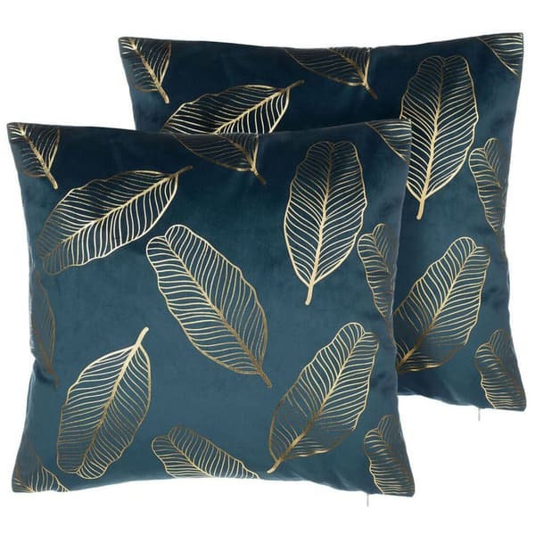 Set med 2 FREESIA sammetsprydnader 45 x 45 cm Azurfärgade växter Lumarko!