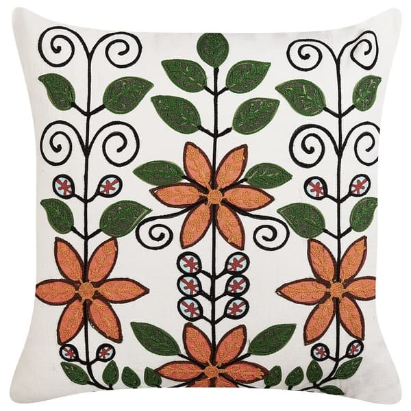 Dekorativ kudde VELLORE bomull 50 x 50 cm färgglatt blommönster Lumarko!