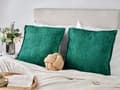 Miniatyrbillede 2 af 8: Sæt med 2 pyntepuder VERPIS bomuld 50 x 50 cm Emerald Solid Lumarko!