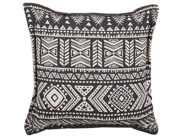 Sæt med 2 SIRVAN pyntepuder Bomuld 45 x 45 cm Sort Geometrisk mønster Lumarko!