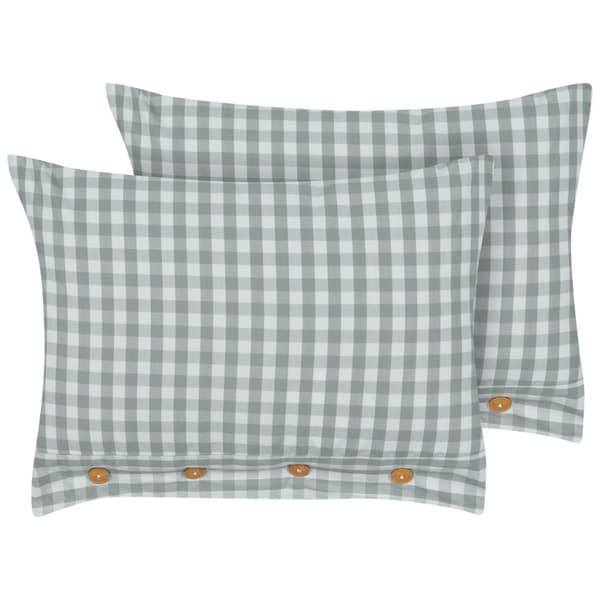 Sæt med 2 pyntepuder TALYA 40 x 60 cm Mint Checked Lumarko!