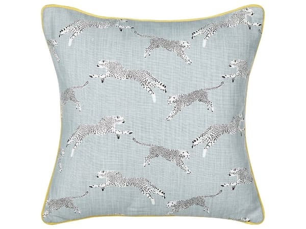 Sæt med 2 ARALES pyntepuder Bomuld 45 x 45 cm Lysegrå Dyremønster Lumarko!