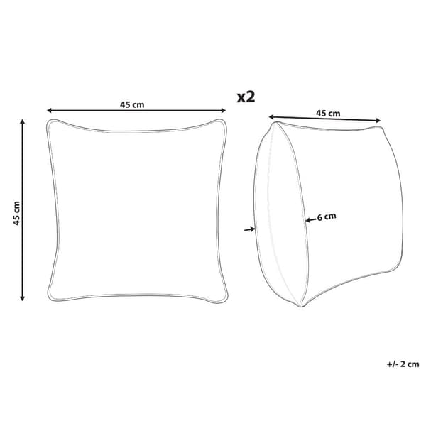 Sæt med 2 ARALES pyntepuder Bomuld 45 x 45 cm Lysegrå Dyremønster Lumarko!