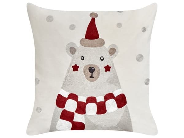 Set med 2 JELLIES sammetsprydnader 45 x 45 cm Offwhite julmönster Lumarko!