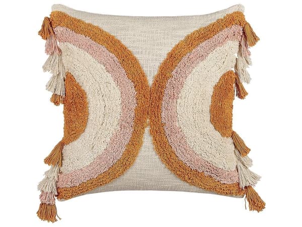 Sæt med 2 LABLAB dekorative puder bomuld 45 x 45 cm Farverigt geometrisk mønster Lumarko!