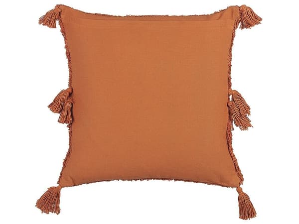 AVIUM prydnadskudde bomull 45 x 45 cm Orange Geometriskt mönster Lumarko!