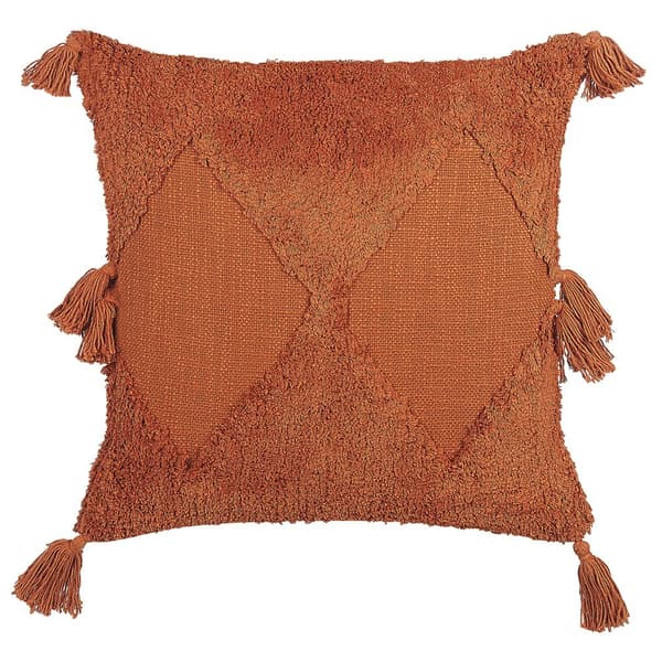 AVIUM prydnadskudde bomull 45 x 45 cm Orange Geometriskt mönster Lumarko!
