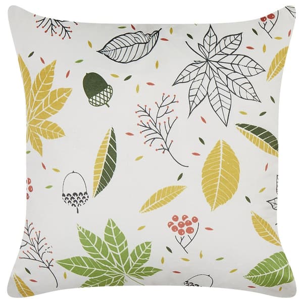 Dekorativ kudde MULLEIN Sammet 45 x 45 cm Färgglatt växtmönster Lumarko!