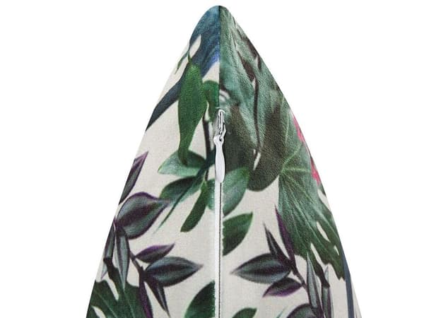Set med 2 prydnadskuddar GASTERIA Sammet 45 x 45 cm Grönt växtmönster Lumarko!