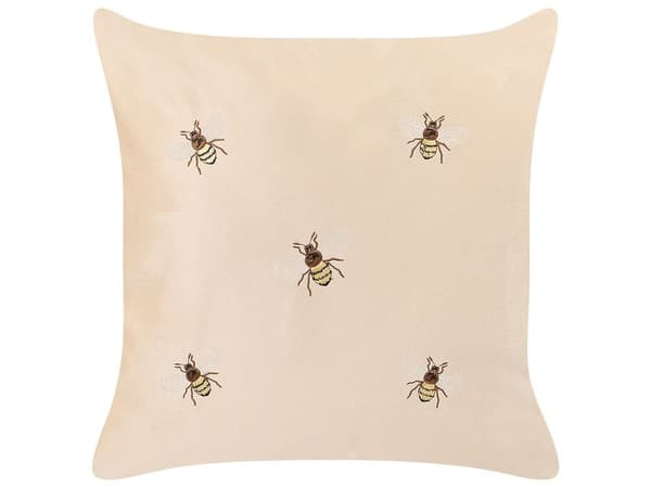 Set med 2 prydnadskuddar TALINUM Sammet 45 x 45 cm Beige Djurmönster Lumarko!