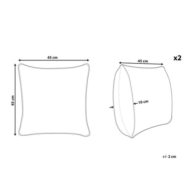 Set med 2 prydnadskuddar TALINUM Sammet 45 x 45 cm Beige Djurmönster Lumarko!